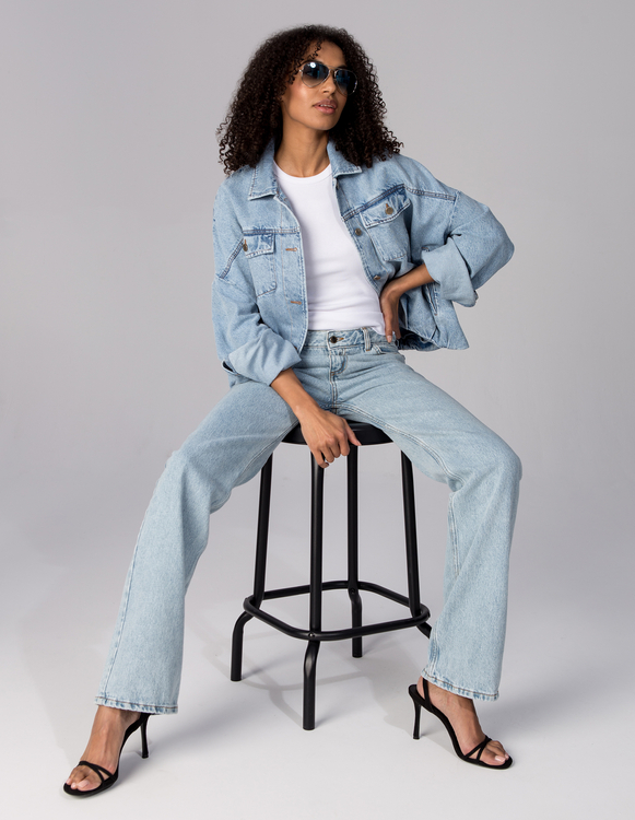 SPODNIE LUCKY LONG BLUE JEANS