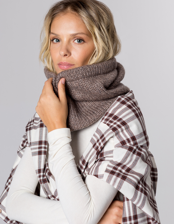 BALACLAVA WOLLY BROWN WEŁNA/BAWEŁNA