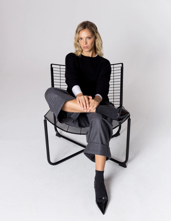 SWETER ELLEN BLACK WEŁNA/KASZMIR