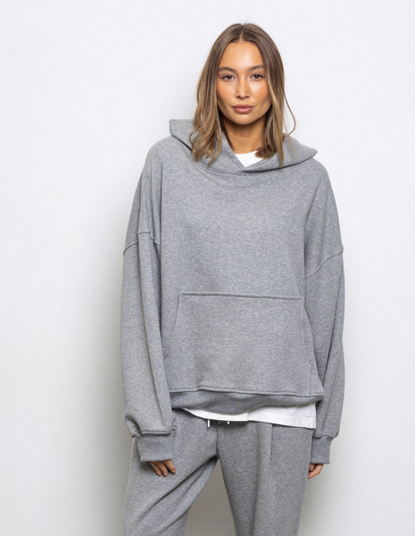 COTTON HOODED SWEATSHIRT SANTIAGO GREY