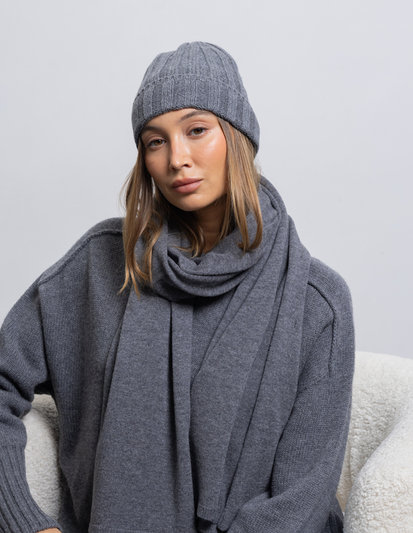 TOMMY GREY SHAWL, WOOL/CASHMERE