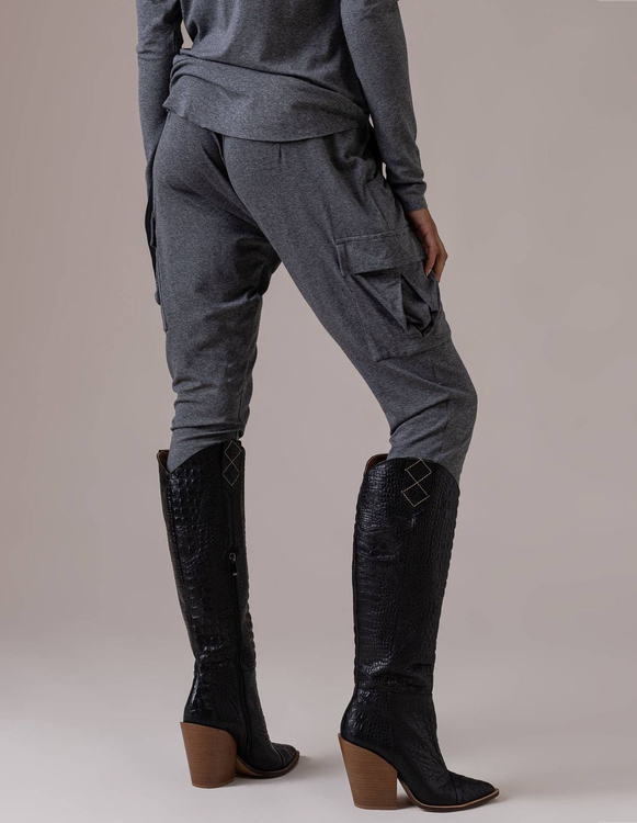 DARK GREY PANTS WITH SUSPENDERS