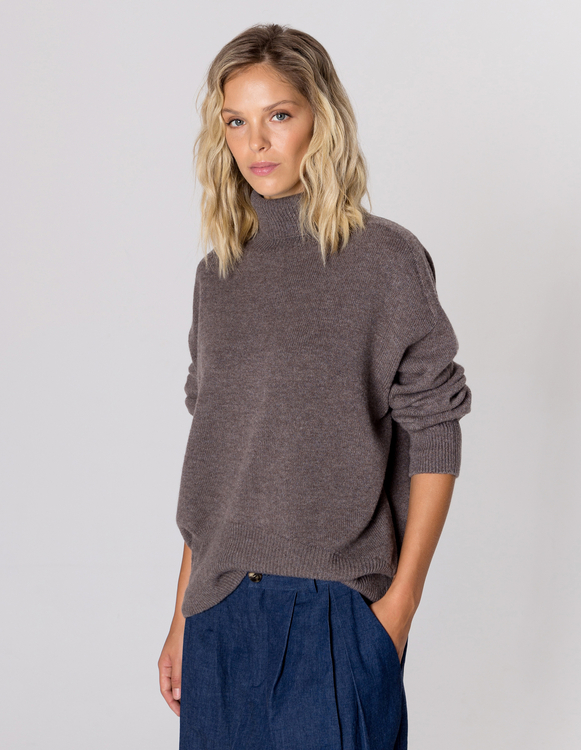GOLF FIDEL DARK BEIGE WEŁNA/KASZMIR