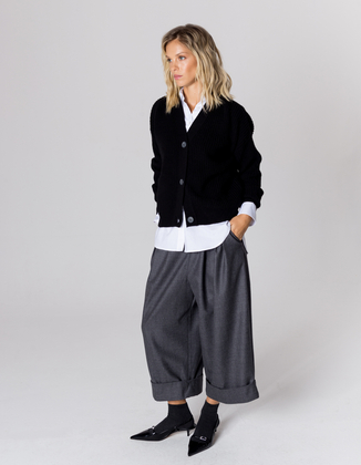 KARDIGAN BEST BLACK WEŁNA/KASZMIR