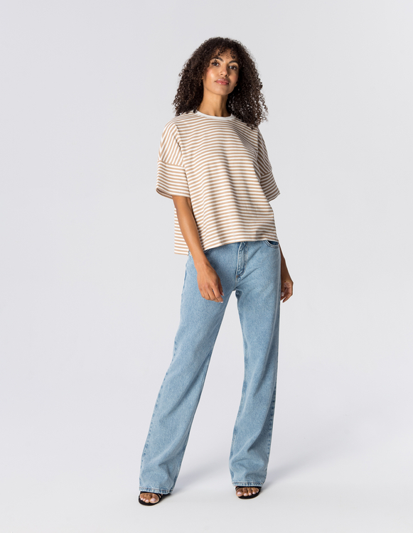 T-SHIRT ERIN WHITE/MOKKA