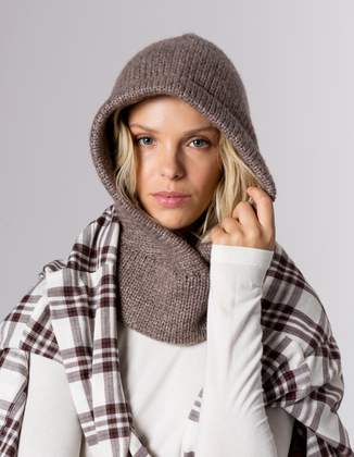 BALACLAVA WOLLY BROWN WEŁNA/BAWEŁNA