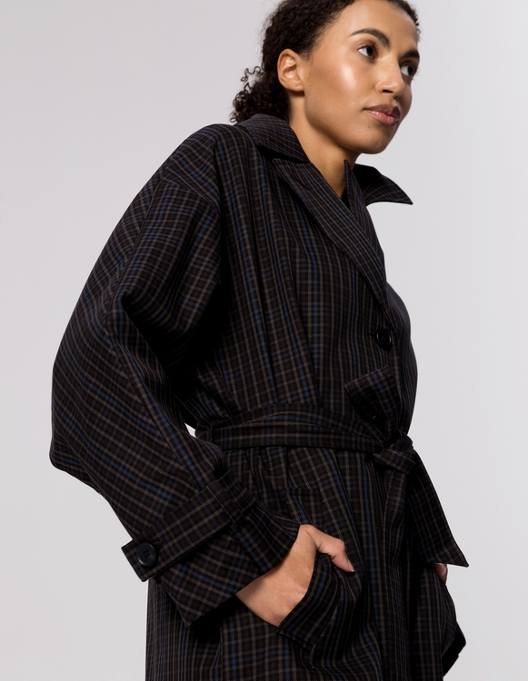 COTTON YORK CHECK TRENCH