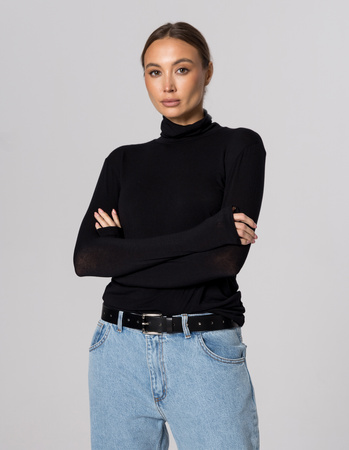 TURTLENECK NELLY BLACK, VISCOSE/CASHMERE