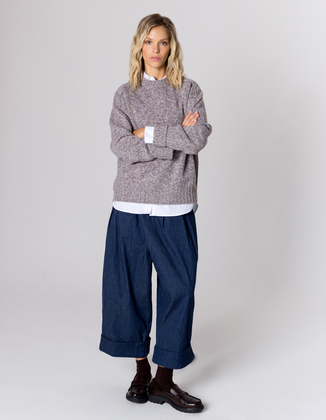 SWETER CLUB BEIGE MIX WEŁNA/KASZMIR