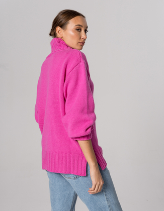 HALF-GOLF MONK PINK, WOOL/CASHMERE