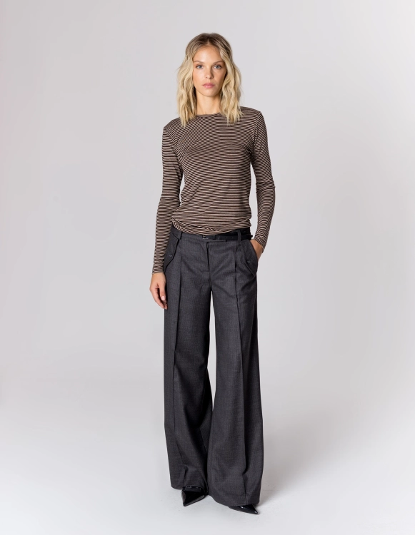 WEŁNIANE SPODNIE REMI DARK GREY