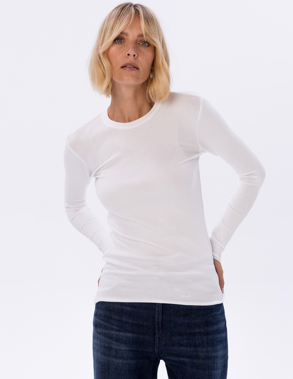  LONGSLEEVE MOLLY WHITE, LYOCELL/ ELASTAN