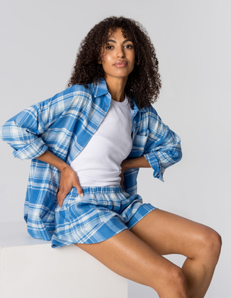 SZORTY ROBIN BLUE CHECK