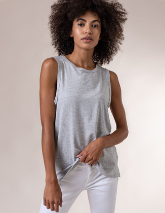 LIGHT GREY TOP WITH WIDE STRAPS