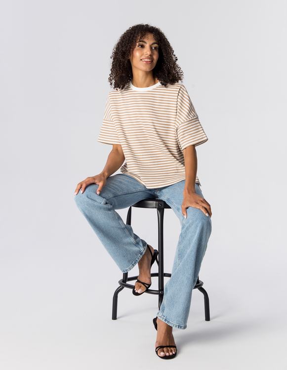 T-SHIRT ERIN WHITE/MOKKA