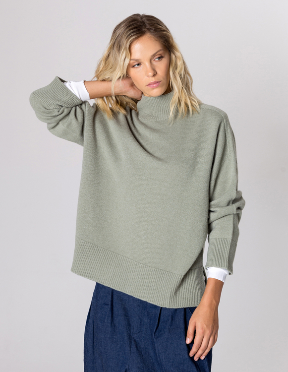 SWETER BRUCE MINT WEŁNA/KASZMIR