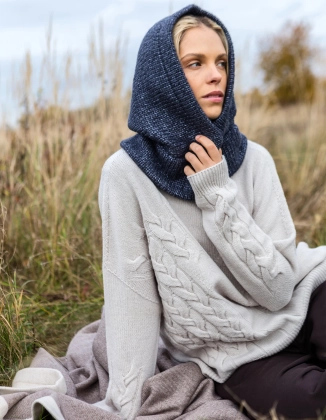 BALACLAVA WOLLY GREY WEŁNA/BAWEŁNA