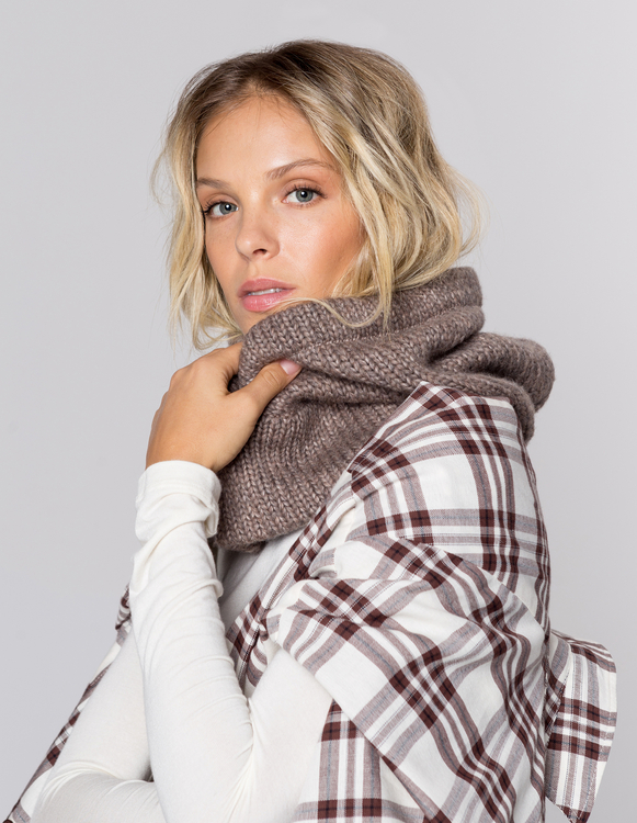BALACLAVA WOLLY BROWN WEŁNA/BAWEŁNA