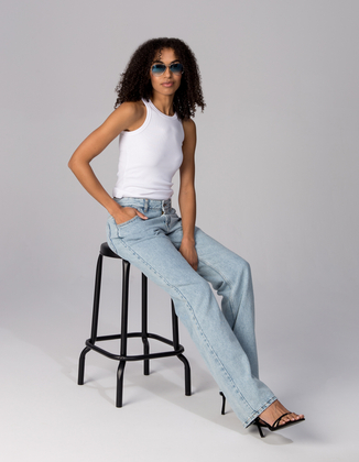 SPODNIE LUCKY LONG BLUE JEANS