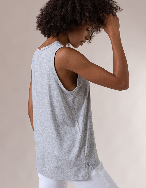 LIGHT GREY TOP WITH WIDE STRAPS