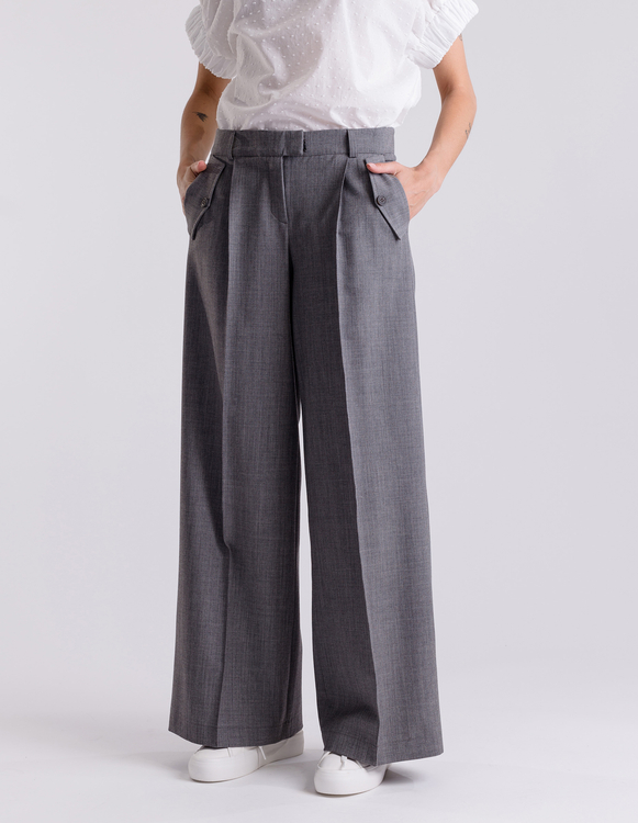 GREY WIDE REMI PANTS