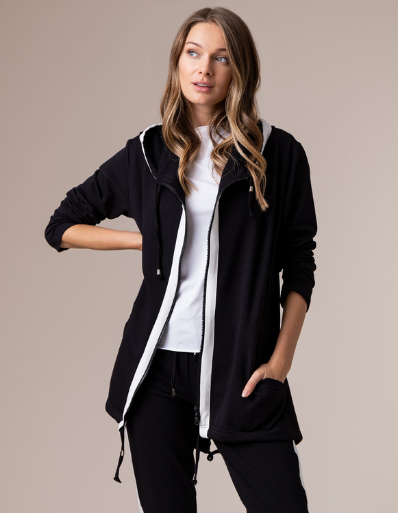 BLACK ZIP-UP SWEATSHIRT