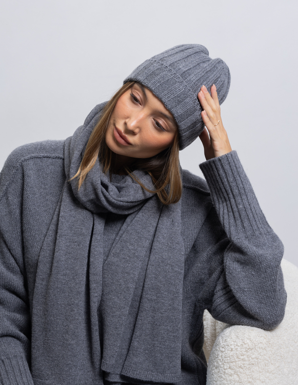 TOMMY GREY SHAWL, WOOL/CASHMERE