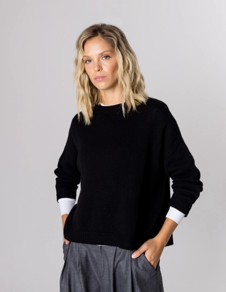 SWETER ELLEN BLACK WEŁNA/KASZMIR