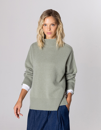 SWETER BRUCE MINT WEŁNA/KASZMIR