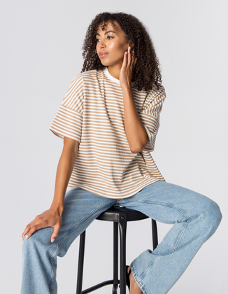 T-SHIRT ERIN WHITE/MOKKA