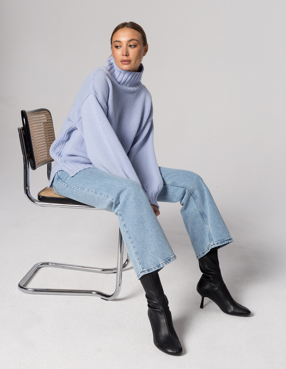 MONK SKY HALF TURTLENECK, WOOL/CASHMERE