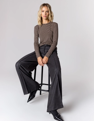 WEŁNIANE SPODNIE REMI DARK GREY