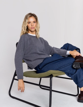 SWETER ELLEN GREY WEŁNA/KASZMIR