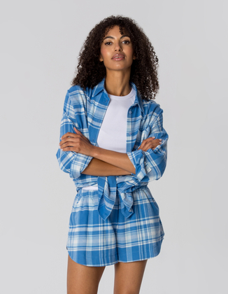 SZORTY ROBIN BLUE CHECK