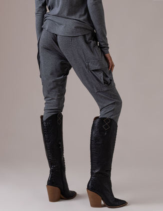 DARK GREY PANTS WITH SUSPENDERS