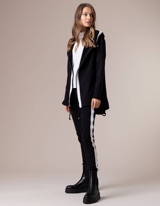 BLACK ZIP-UP SWEATSHIRT