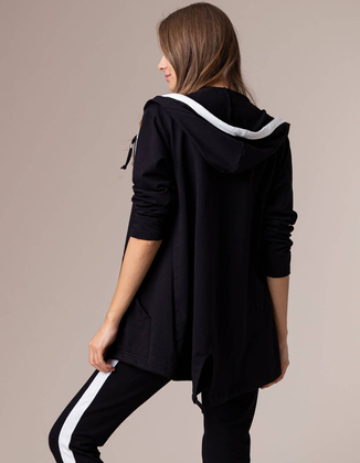 BLACK ZIP-UP SWEATSHIRT
