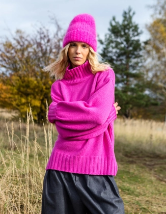 HALF-GOLF MONK PINK, WOOL/CASHMERE