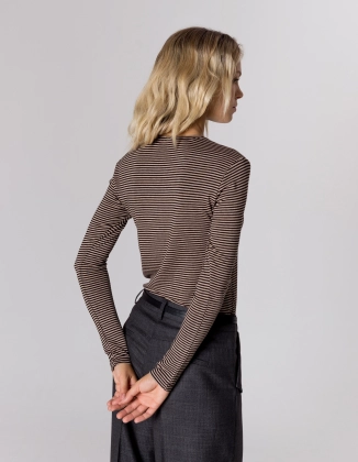 LONGSLEEVE KLARA BLACK STRIPES WISKOZA/ELASTAN