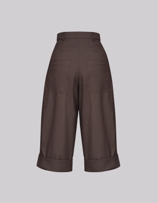 WEŁNIANE SPODNIE MORGAN BROWN