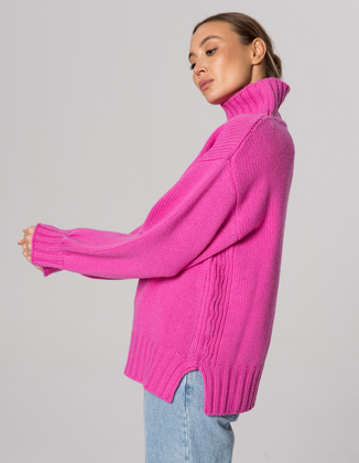HALF-GOLF MONK PINK, WOOL/CASHMERE
