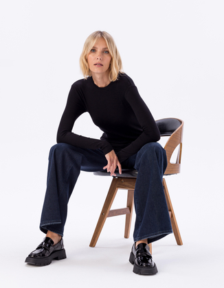  LONGSLEEVE MOLLY BLACK, LYOCELL/ ELASTAN