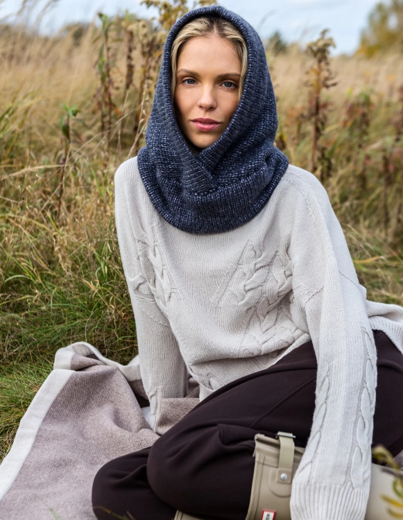 BALACLAVA WOLLY GREY WEŁNA/BAWEŁNA