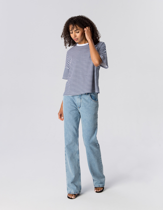 T-SHIRT ERIN WHITE/NAVY