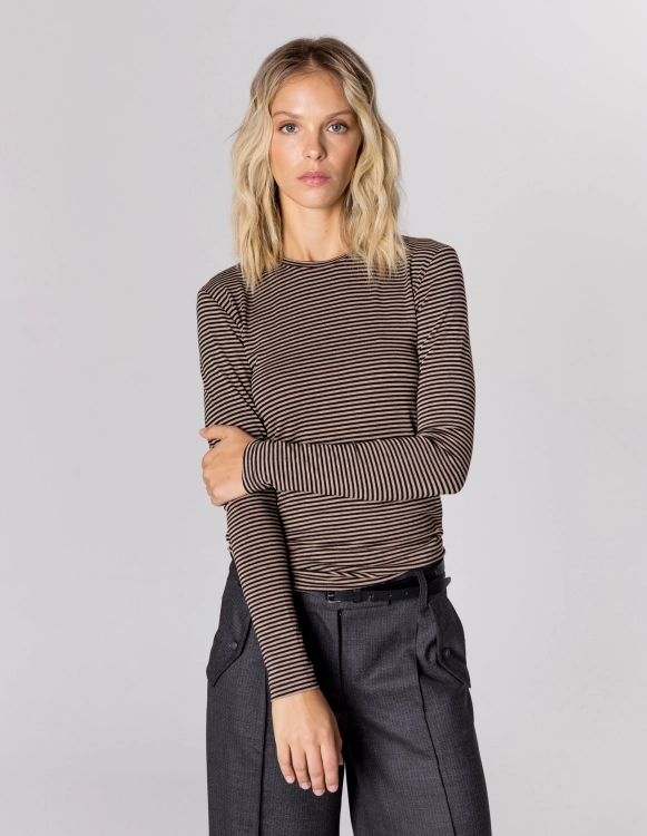 LONGSLEEVE KLARA BLACK STRIPES WISKOZA/ELASTAN