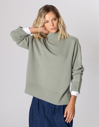 SWETER BRUCE MINT WEŁNA/KASZMIR