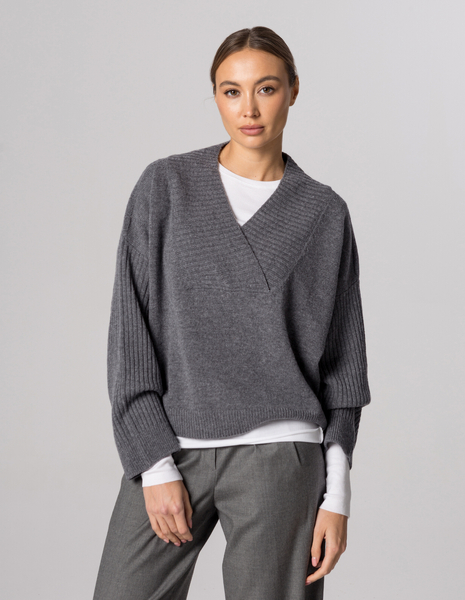 SWETER COCK GREY, WEŁNA/KASZMIR