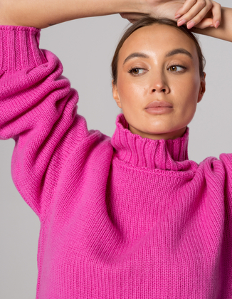 HALF-GOLF MONK PINK, WOOL/CASHMERE