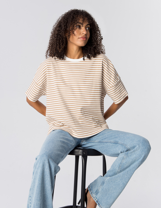 T-SHIRT ERIN WHITE/MOKKA