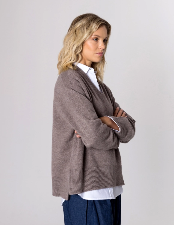 SWETER JENNE LATTE BEIGE WEŁNA/KASZMIR